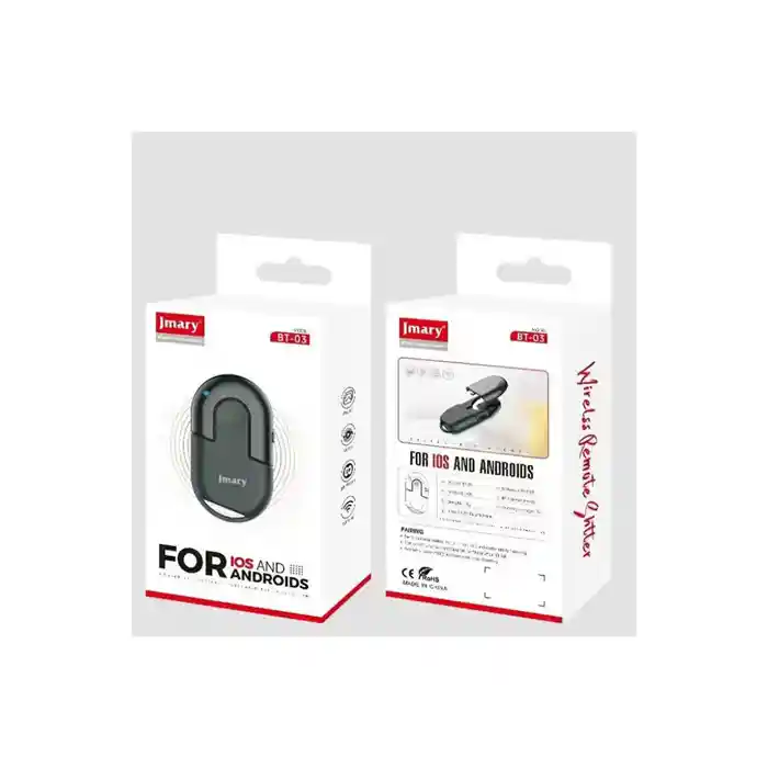 Jmary BT-03 Wireless Selfie Remote Control Phone Camera BT Shutter Button for Smartphone Photos Videos.